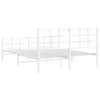 Bedframe met hoofd- en voeteneinde metaal wit 150x200 cm - thumbnail