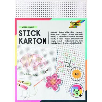 Borduurkaarten folia 17.5 x x24.5cm 300gr 40v wit