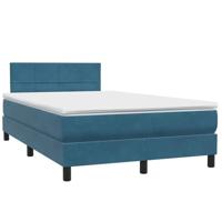 Boxspring met matras fluweel donkerblauw 120x210 cm - thumbnail