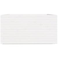 Plantenbak 90x90x49,5 cm massief grenenhout wit - thumbnail