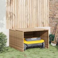 VidaXL Garage voor robotmaaier 86x90x52/57 cm poly rattan beige - thumbnail