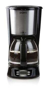 DOMO DO1065K Koffiezetapparaat Zwart, RVS Capaciteit koppen: 12 Display, Timerfunctie, Glazen kan