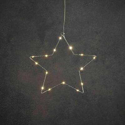 LED Ster 34 cm 15 LEDs Warm Wit Licht Zilver