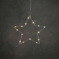 LED Ster 34 cm 15 LEDs Warm Wit Licht Zilver - thumbnail