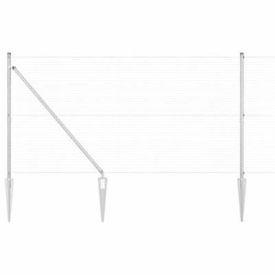 VidaXL Afrasteringspaal zilver 10 x 0,8 m (25 x 25 mm gaas) staal VidaXL Afrasteringspaal zilver 10 x 0,8 m (25 x 25 mm gaas) staal