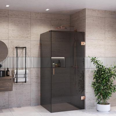 Douchecabine BWS Portos Profielloos Geborsteld Brons Rookglas 8 mm Nano Coating (Alle Maten) Douchecabine BWS Portos Profielloos Geborsteld Brons Rookglas 8 mm Nano Coating (Alle Maten)