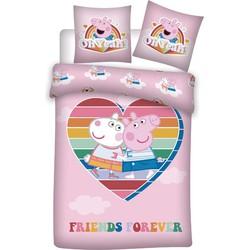 Peppa Pig Dekbedovertrek Friends forever 140 x 200 cm - Polyester Peppa Pig Dekbedovertrek Friends forever 140 x 200 cm - Polyester