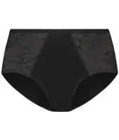 Basics midi lace - kanten dames heupslip - Kanten vrouwen ondergoed - Biologisch katoen - Badstof kruisje - XL - Zwart | Dames slip - Onderbroek - - thumbnail