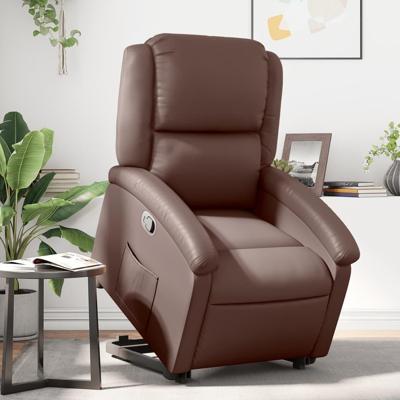 Sta-op-fauteuil verstelbaar kunstleer bruin