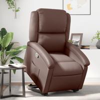 Sta-op-fauteuil verstelbaar kunstleer bruin - thumbnail