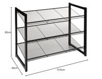 5Five Schoenenrek - 9 paar schoenen - zwart - metaal - 72 x 62 cm - thumbnail