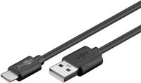 Wentronic Goobay USB 2.0 kabel USB-C naar USB A, zwart, 0,5 m - geschikt voor apparaten met USB-C aansluiting (55467) - thumbnail