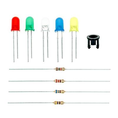 Quadrios LED-assortiment Rood, Groen, Geel, Blauw, Koud-wit, Warm-wit 5 mm 20 mA, 30 mA 2 V, 3 V