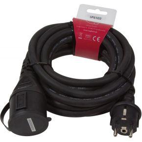 LogiLink LPS102 Stroom Verlengkabel Zwart 5.00 m H07RN-F 3G 1,5 mm² Geschikt voor buiten LogiLink LPS102 Stroom Verlengkabel Zwart 5.00 m H07RN-F 3G 1,5 mm² Geschikt voor buiten