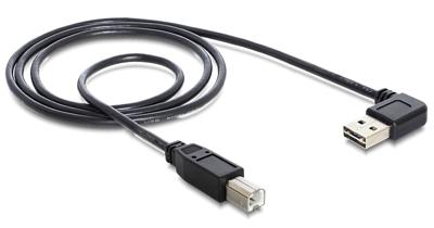 Delock 83374 Kabel EASY-USB 2.0 Type-A male haaks links/rechts > USB 2.0 Type-B male 1 m