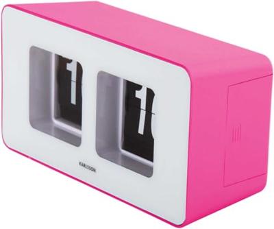 Karlsson Wand/tafel Klok Funky Flip Bright Pink