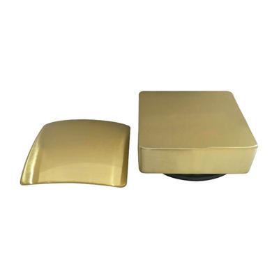 Badafvoerplug Set BWS tbv Badoverloopcombinatie Met Vulfunctie Vierkant Geborsteld Messing Goud Badafvoerplug Set BWS tbv Badoverloopcombinatie Met Vulfunctie Vierkant Geborsteld Messing Goud