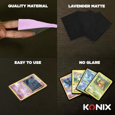 Konix Kaarthoesjes - Matte hoesjes 66 x 91 mm voor wedstrijden - 100 hoesjes - Magic: The Gathering, Pokémon - Lavendelroze