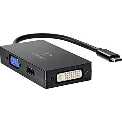 Renkforce RF-4633066 USB-C / HDMI / DVI / VGA Adapter [1x USB-C stekker - 1x VGA-bus, HDMI-bus, DVI-bus 24+5-polig] Zwart