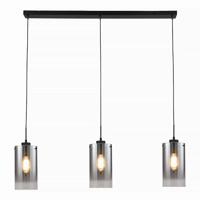 Freelight Hanglamp Ventotto 3 lichts L 100 cm rook glas zwart - thumbnail