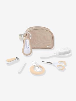 Toiletartikelen etui en 7 benodigdheden / toebehoren beige