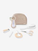 Toiletartikelen etui en 7 benodigdheden / toebehoren beige - thumbnail