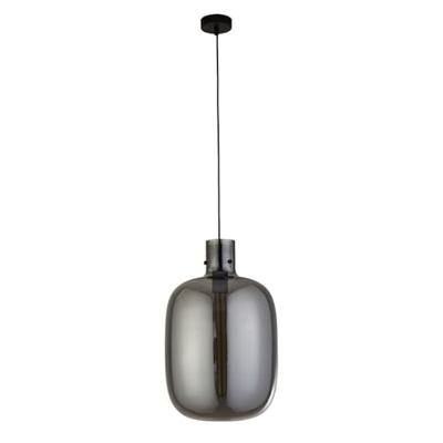 Searchlight Hanglamp GlasBarrel zwart met smoke glas - 68361SM