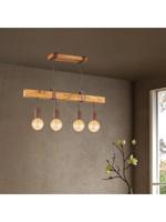 Home sweet home hanglamp Denton 4L - hout / roest - thumbnail