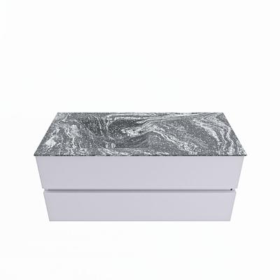 MONDIAZ VICA-DLUX 110cm badmeubel onderkast Cale 2 lades. Inbouw wastafel CLOUD links 1 kraangat, kleur Lava.