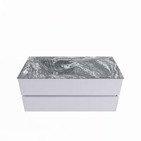 MONDIAZ VICA-DLUX 110cm badmeubel onderkast Cale 2 lades. Inbouw wastafel CLOUD links 1 kraangat, kleur Lava. - thumbnail