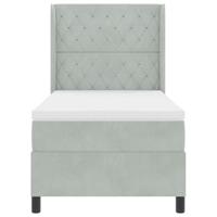 Boxspringbed met matras fluweel lichtgrijs 100x200 cm - thumbnail