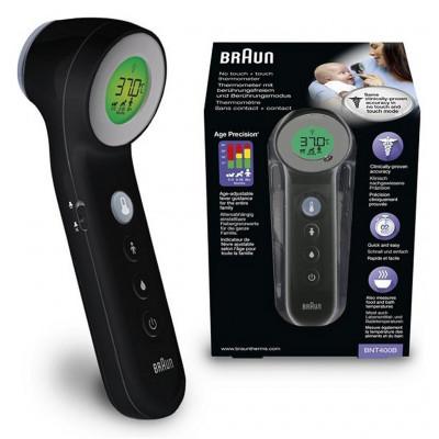 Braun No touch + touch schwarz Koortsthermometer Meten zonder aanraking