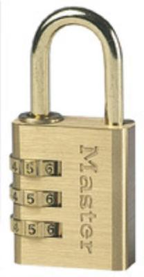 Masterlock 30mm - aluminium body with brass finish - 23mm brass plated steel shac - 630EURD