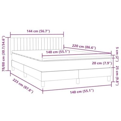 Boxspring met matras fluweel donkergrijs 140x220 cm