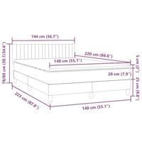 Boxspring met matras fluweel donkergrijs 140x220 cm - thumbnail