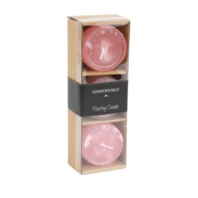 Countryfield drijfkaars bollie roze 5 cm set van 3 | 24 stuks