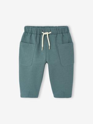 Wijde babybroek van sweatstof groen