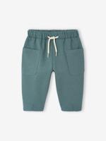 Wijde babybroek van sweatstof groen - thumbnail