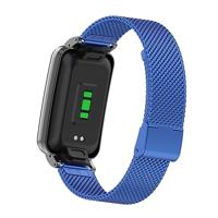By Qubix - Milanese bandje met case - Blauw - Xiaomi Smart band 7 Pro - thumbnail