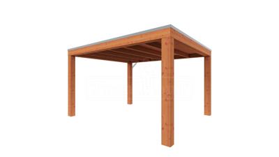 Trendhout Overkapping Palermo XXL 380x380 cm- Plat dak- Hout- Trendhout