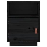 Nachtkastjes 2 st 40x34x55 cm massief grenenhout zwart - thumbnail