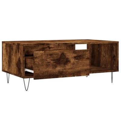 Salontafel 90x50x36,5 cm bewerkt hout gerookt eikenkleurig
