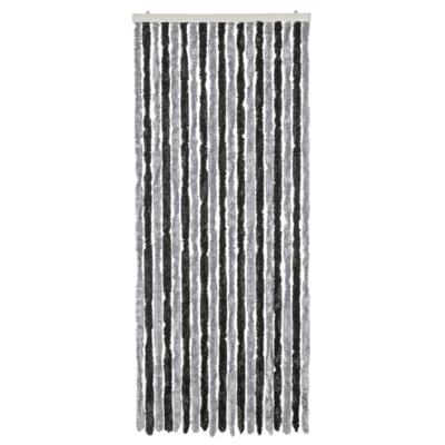 VidaXL Vliegengordijn 56x200 cm chenille grijs en zwart