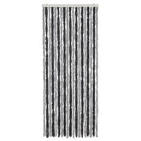 VidaXL Vliegengordijn 56x200 cm chenille grijs en zwart - thumbnail