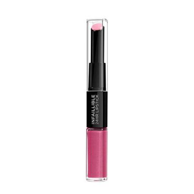 L’Oréal Paris Make-Up Designer Infaillible 24H Lipstick - 121 Flawless Fuschia - Roze - Langhoudende, Verzorgende Lippenstift - 5 ml