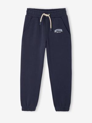 Joggingbroek van molton met verstelbare taille marineblauw