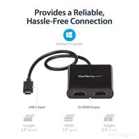 StarTech.com USB-C naar 2x HDMI multi-screen splitter - 2-poorts MST-hub (MSTCDP122HD) - thumbnail