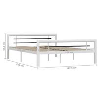 Bedframe metaal wit en zwart 160x200 cm - thumbnail