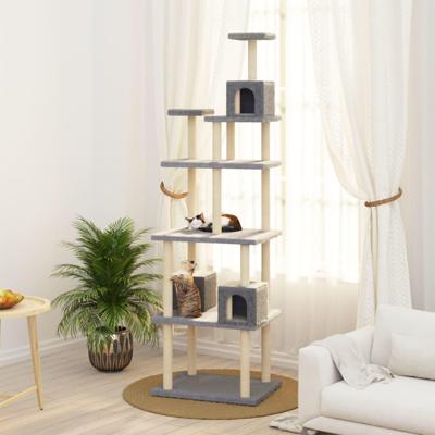 VidaXL Kattenmeubel met sisal krabpalen 188 cm lichtgrijs