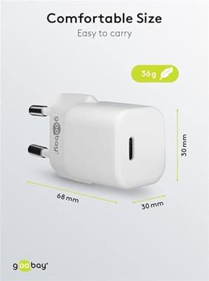 Goobay 61084 oplader voor mobiele apparatuur Mobiele telefoon, Tablet Wit AC Snel opladen Binnen